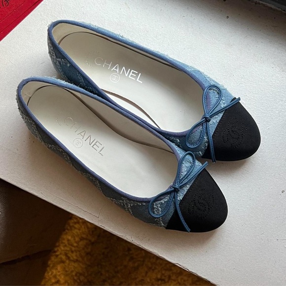 Chanel classic ballet flats denim - Picture 1 of 4